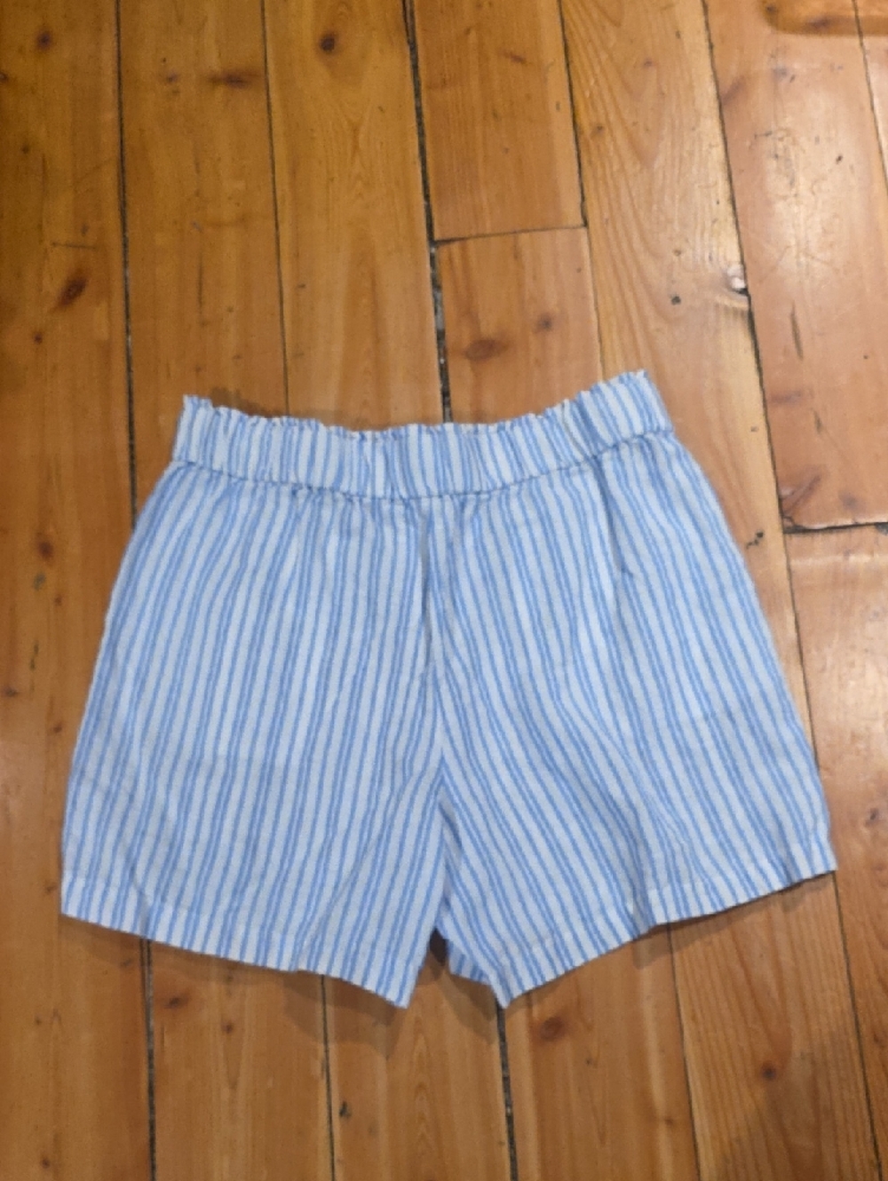Talbots Blue and White Striped Elastic Waist Shorts - Picture 4 of 4